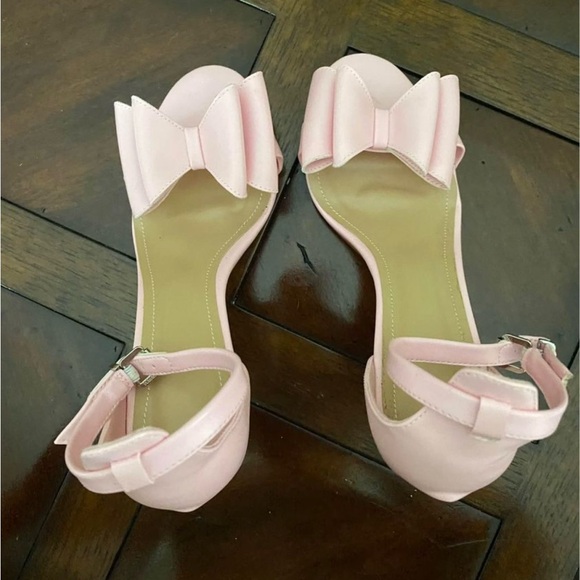Pink Bow Heels Sandals 8.5 - Picture 5 of 10